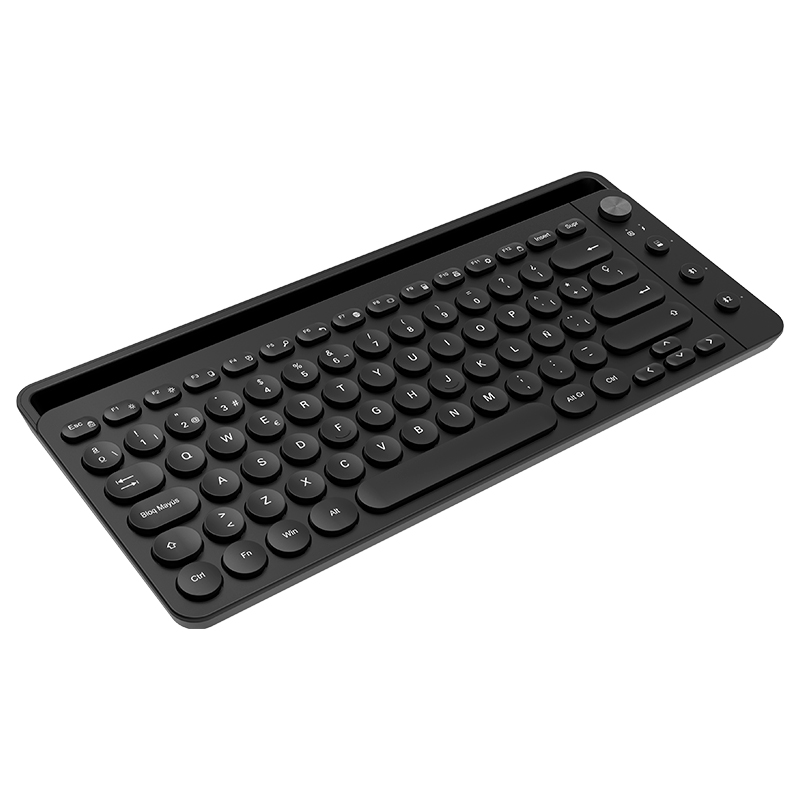 Teclado, Teros, TE-4064, Inalámbrico, 2.4GHZ + BT 3.0 + BT 5.2, 80 Teclas, Negro